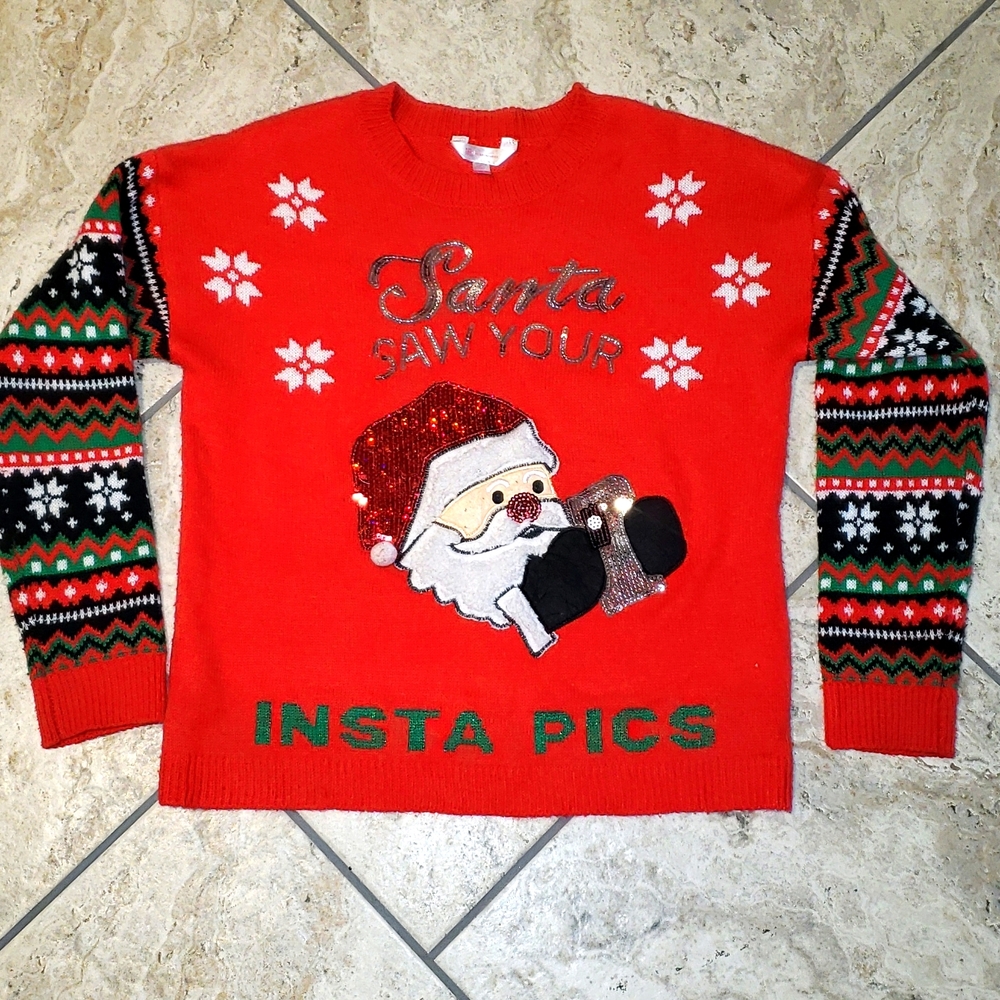 Ugly Christmas sweater "Santa Saw Your Insta Pics" 🎅
